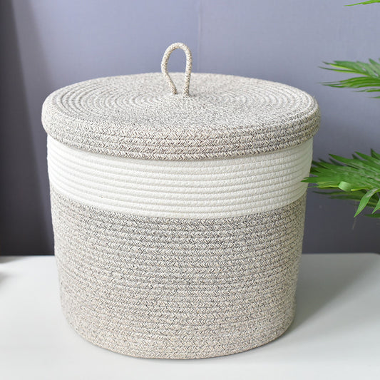 COASTAL ROPE LAUNDRY BASKET
