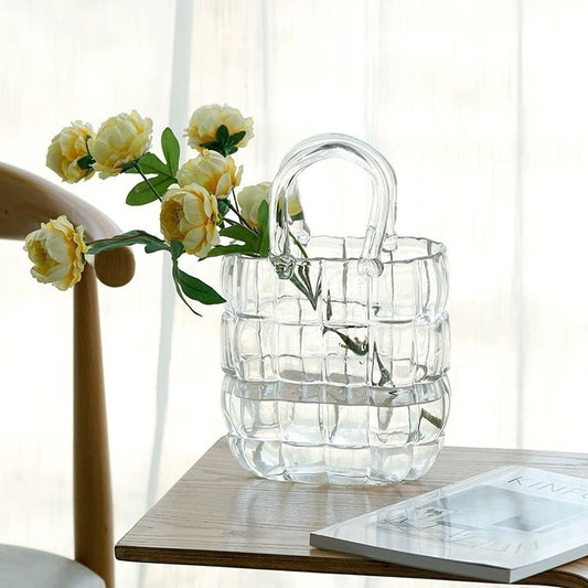 GLASS PURSE VASE
