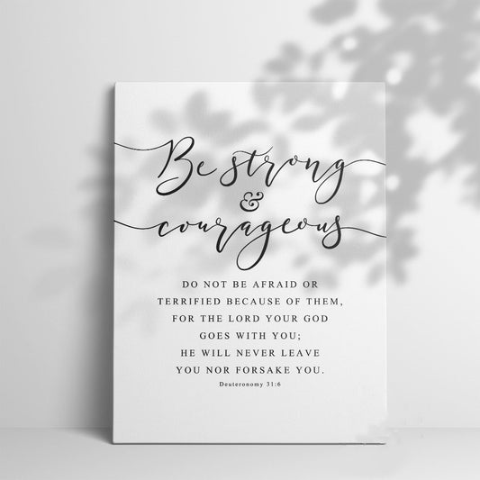 STRONG & COURAGEOUS WALL ART